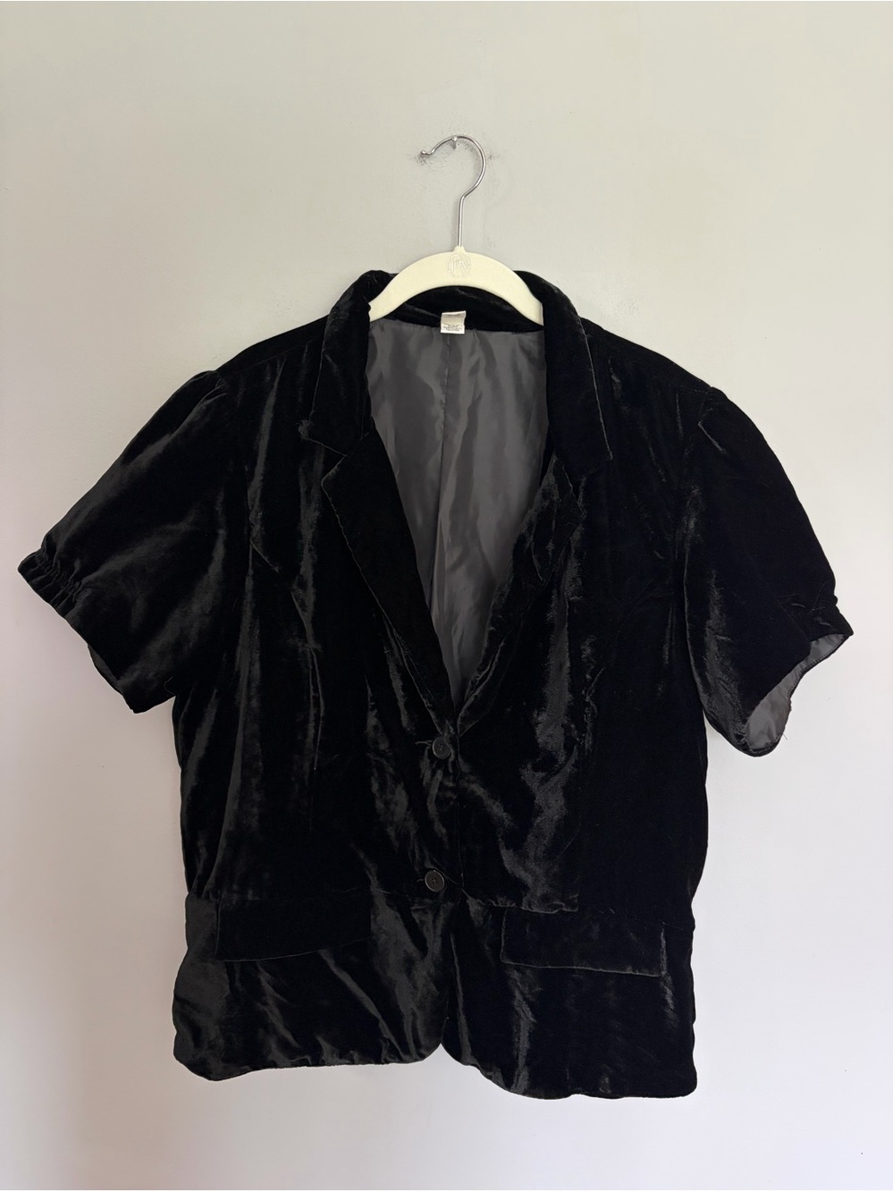 Y2K Crushed Velvet Blazer Women’s Size XXL 2X Short Sleeve Whimsigoth Boho Moody